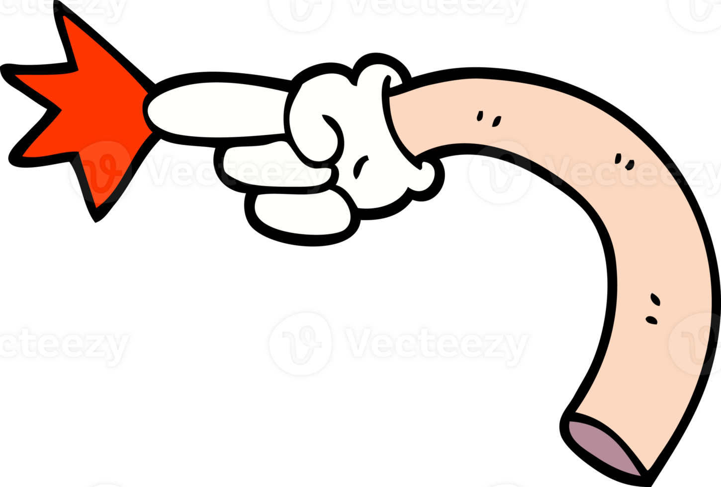 cartoon doodle pointing hand png