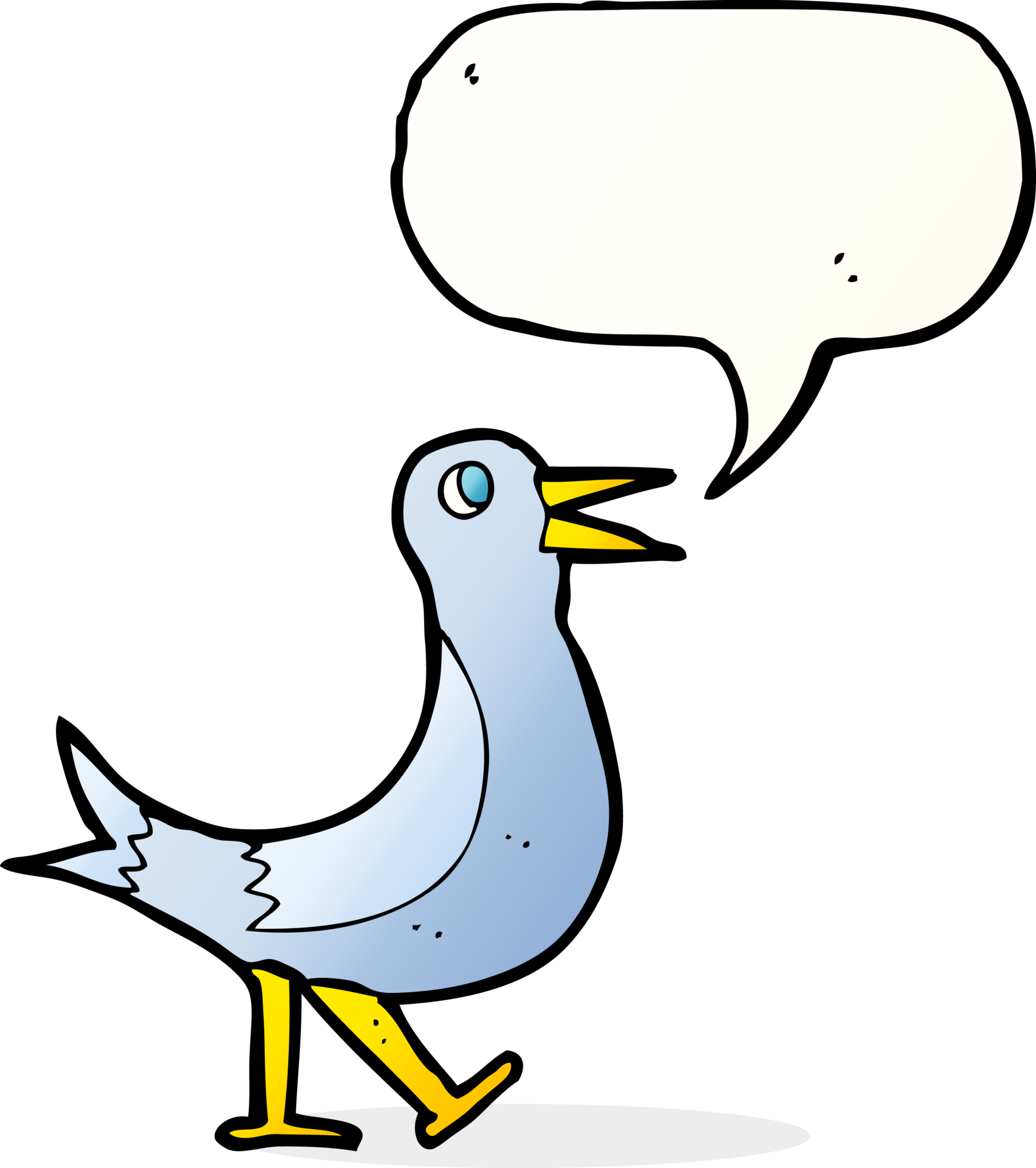 cartoon walking bird with speech bubble 36484750 PNG