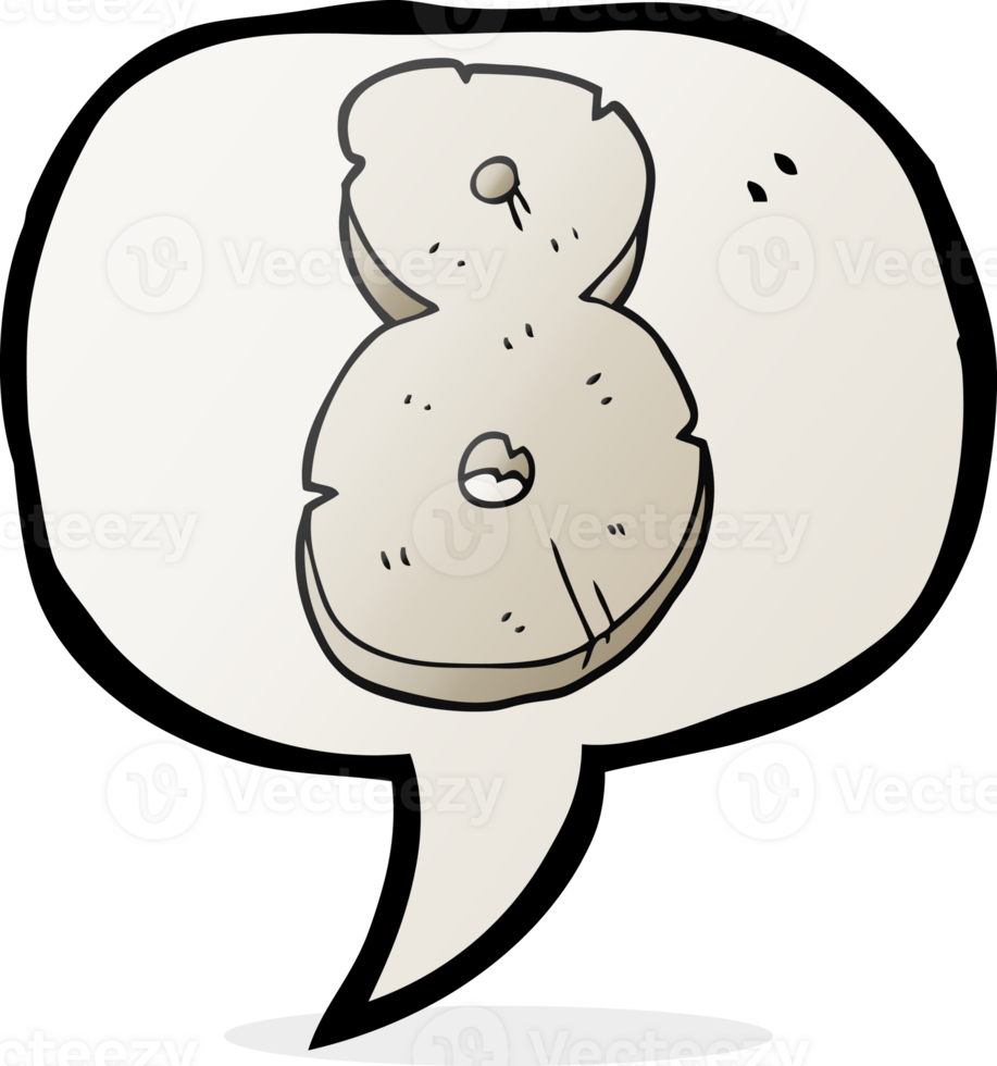 speech bubble cartoon stone number eight png