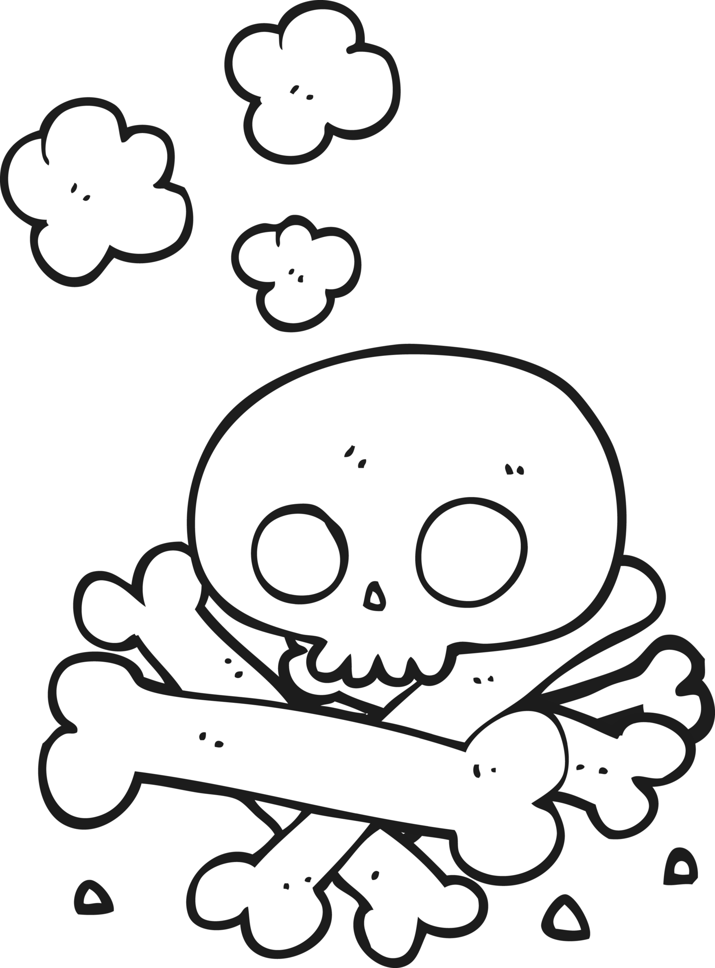 black and white cartoon pile of bones 36484881 PNG