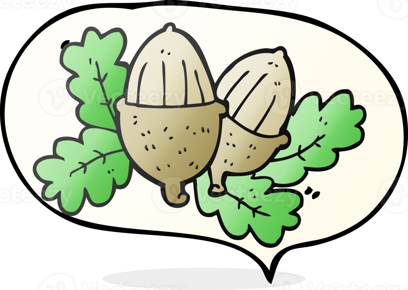speech bubble cartoon acorns png
