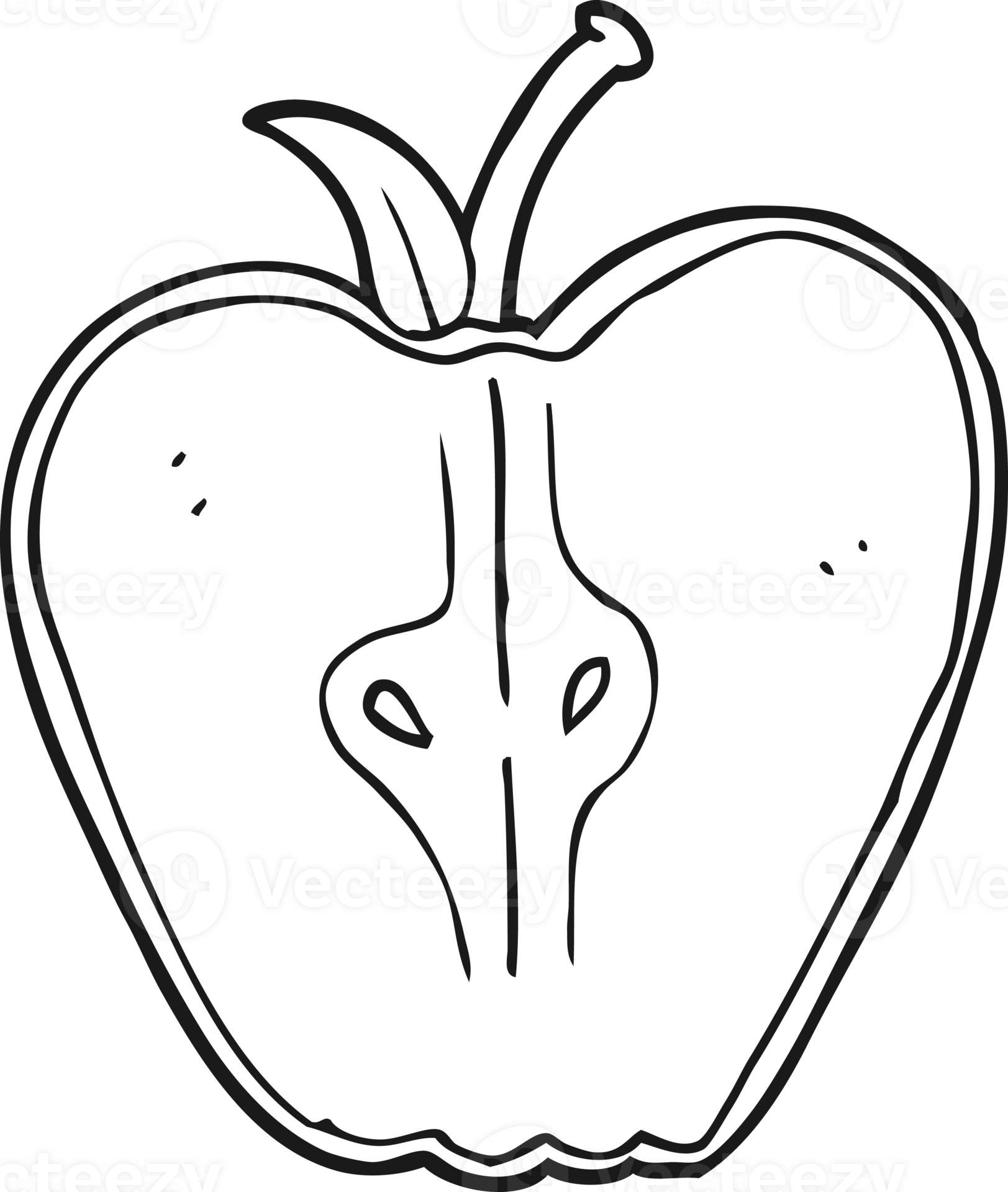 black and white cartoon apple 36484921 PNG