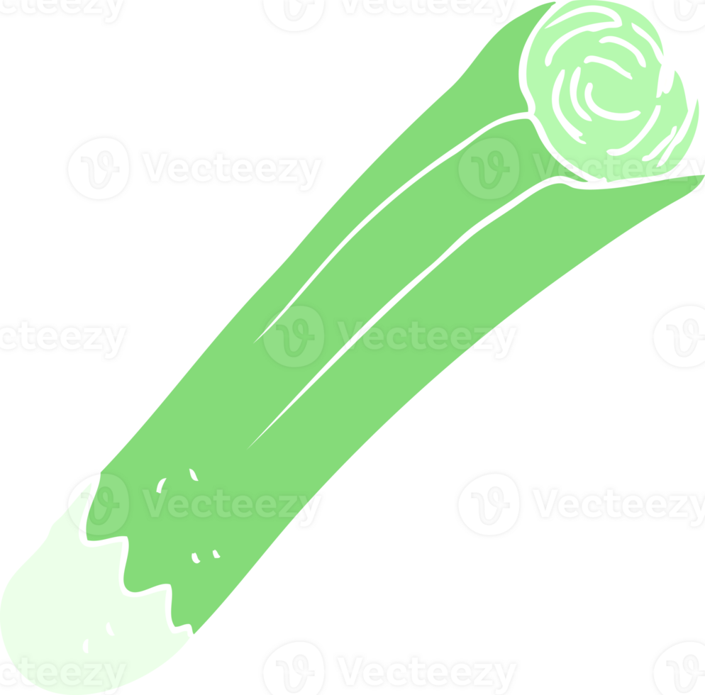 flat color illustration of a cartoon leek png