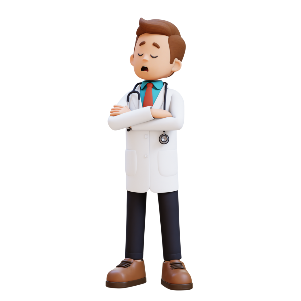 3D Doctor Character in Denial or Dissatisfaction Pose. Suitable for Medical content png