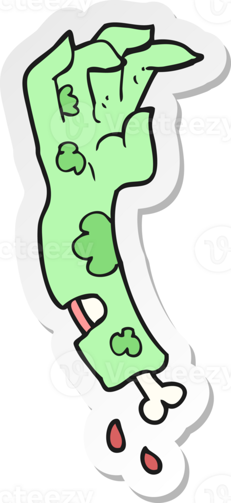sticker of a cartoon zombie arm png