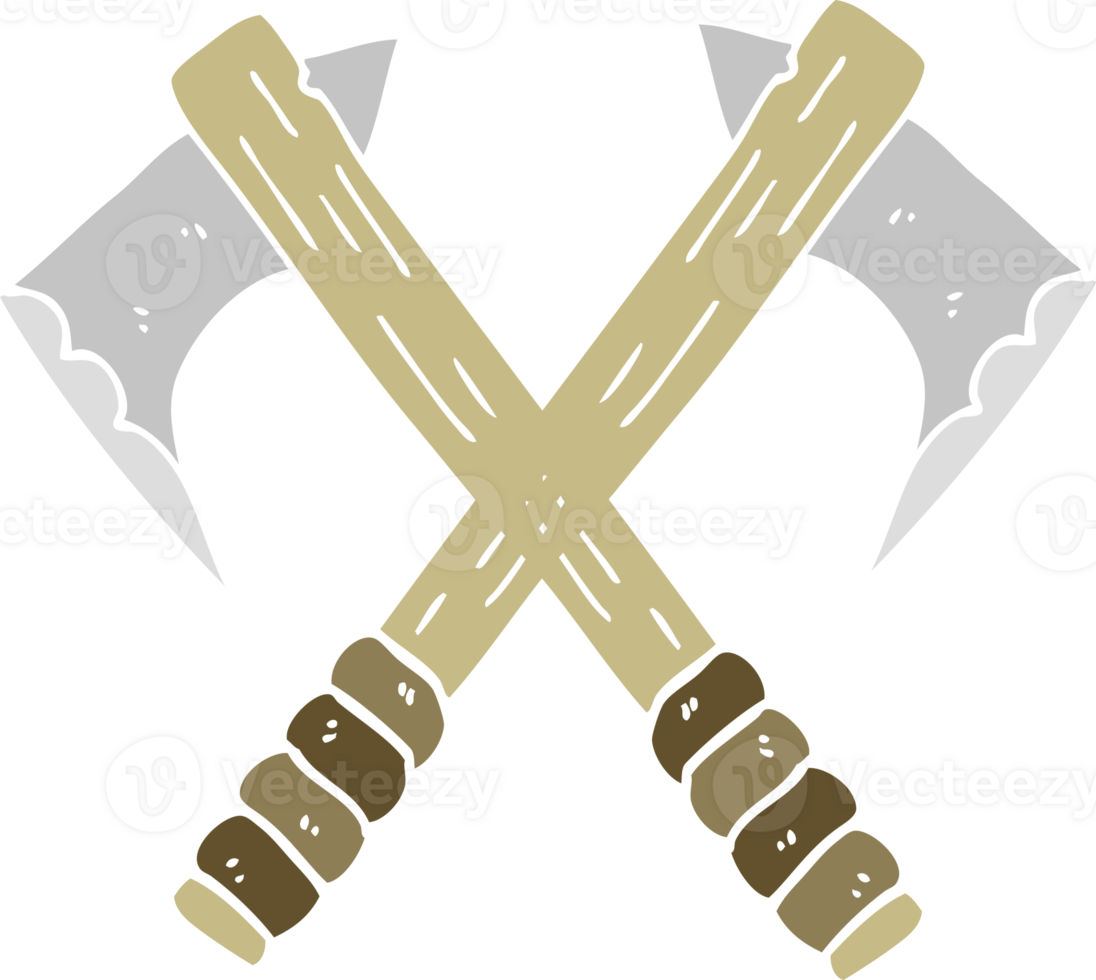 flat color illustration of a cartoon axes png