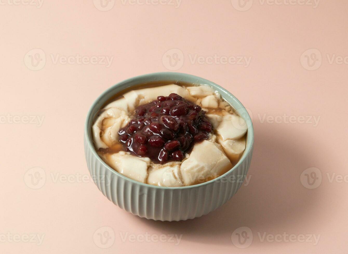 Pearl Bean Curd served in bowl isolated on background top view of taiwan food photo