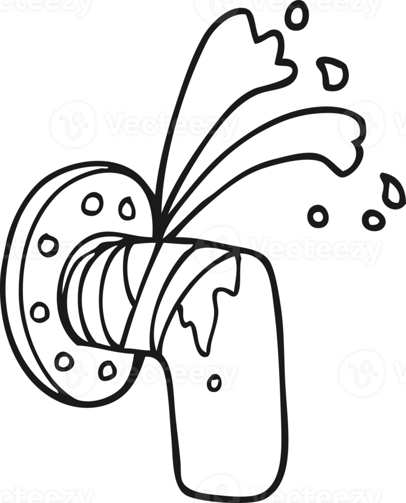 noir et blanc dessin animé qui fuit tuyau png