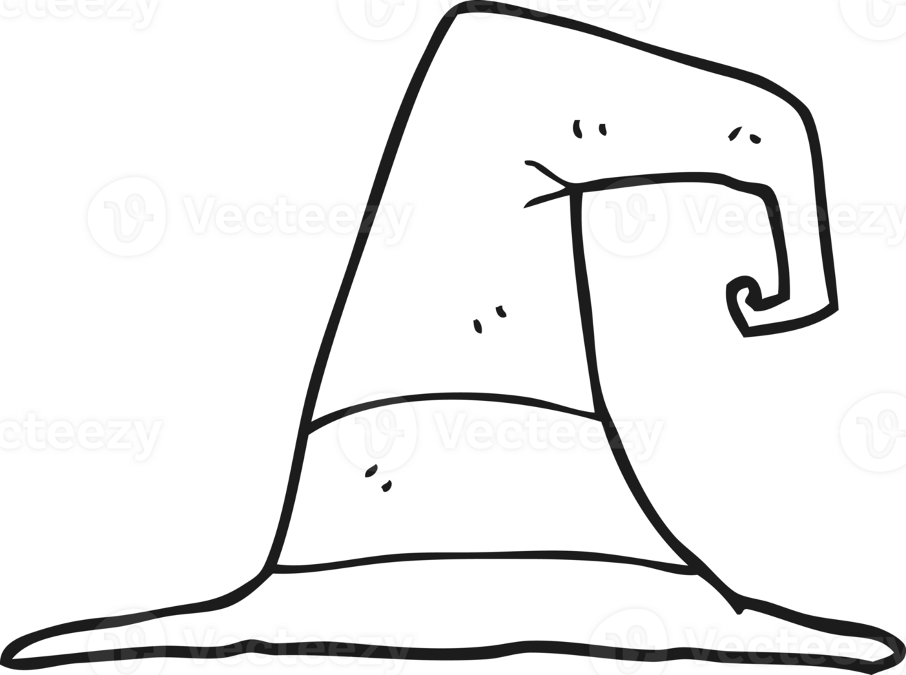 black and white cartoon witch hat png