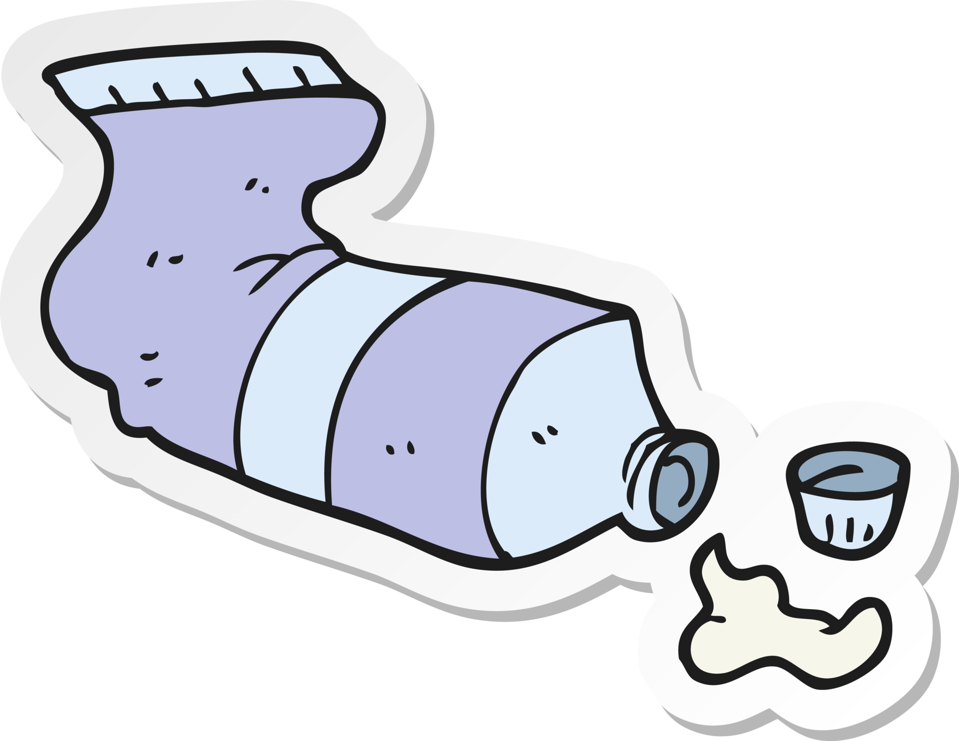 sticker of a cartoon squeezed tube of toothpaste 36485181 PNG