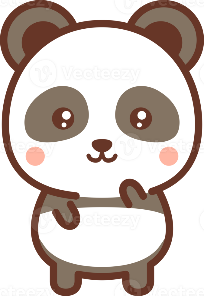 Cute panda character with a happy face png