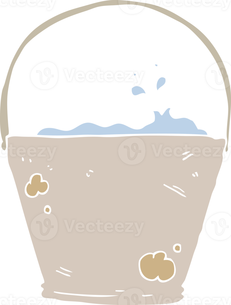 flat color illustration of a cartoon bucket png