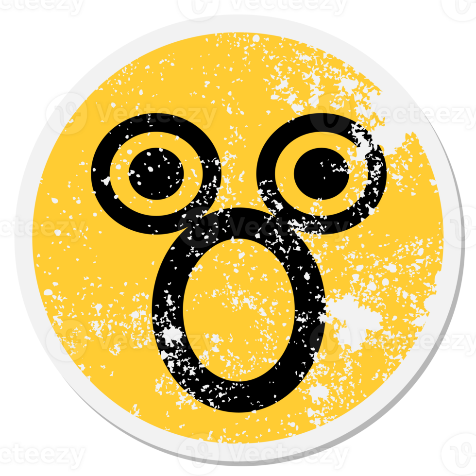 gasping shocked face circular sticker png