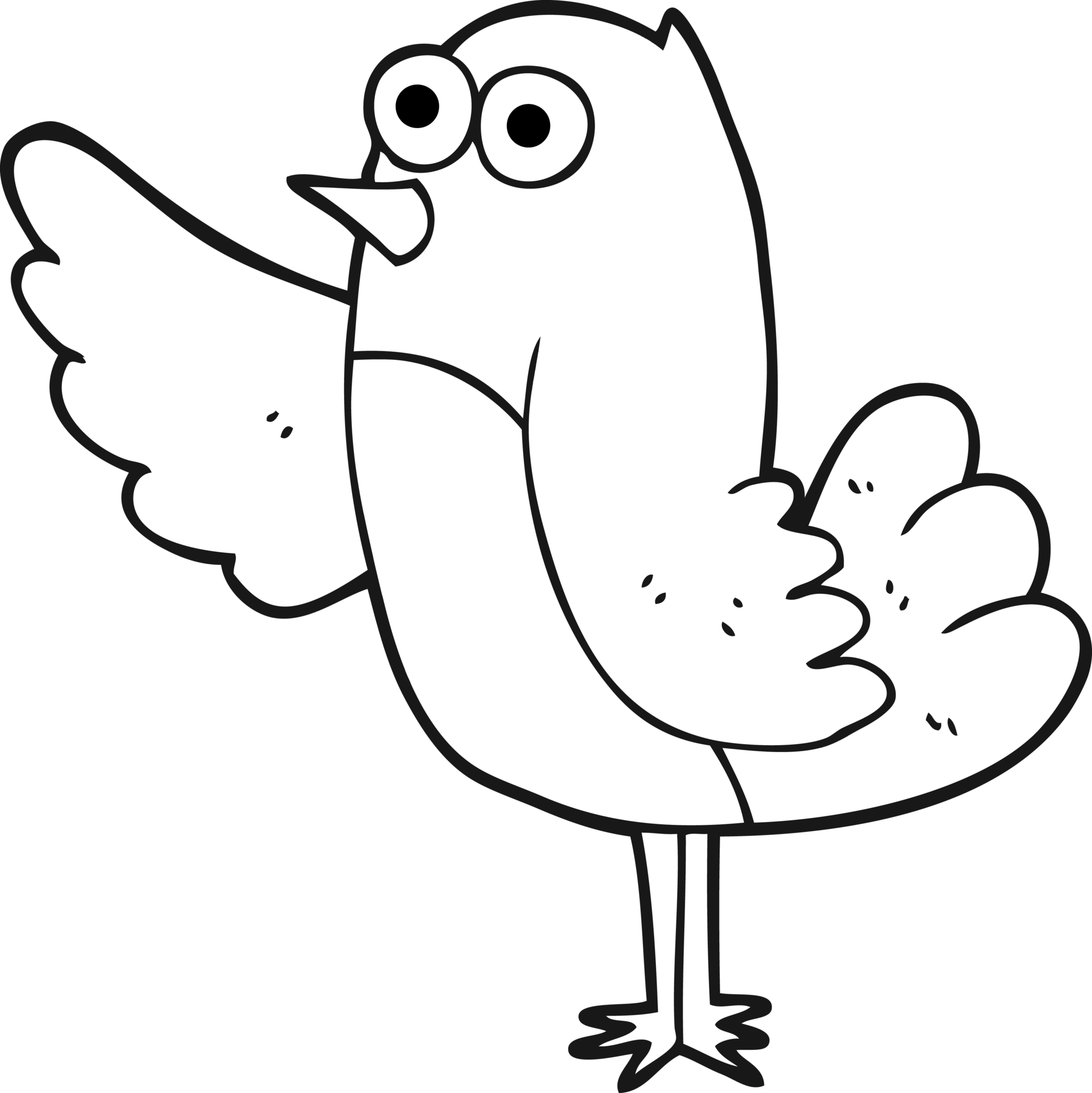 black and white cartoon bird 36485415 PNG