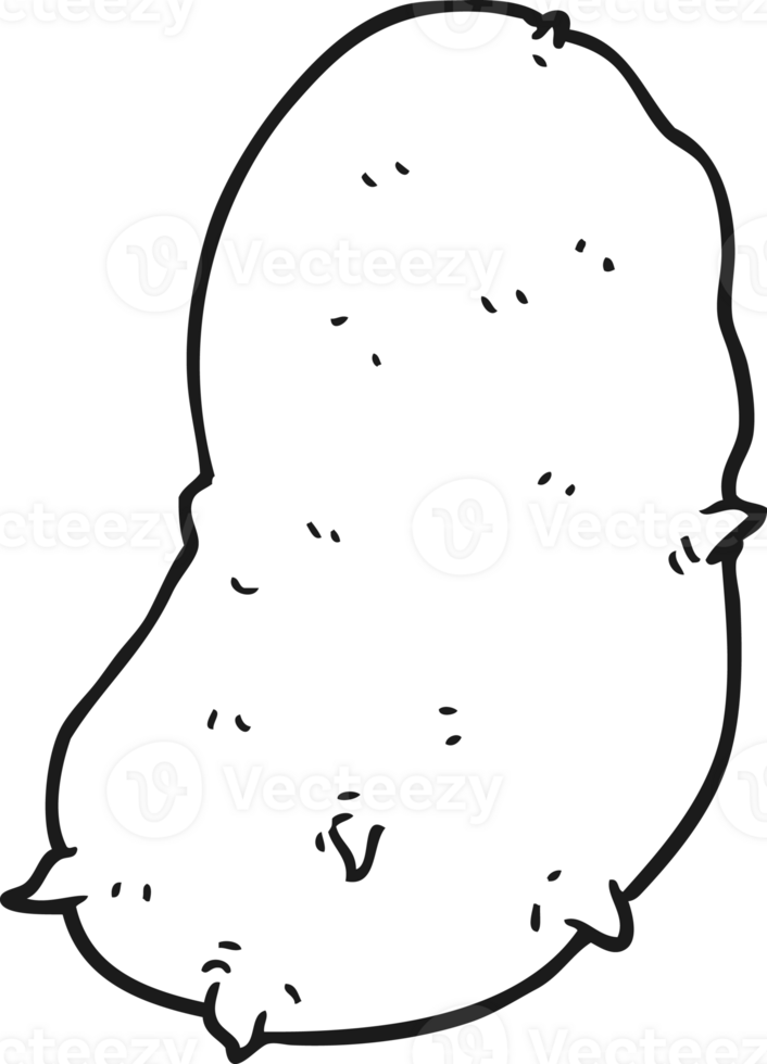 black and white cartoon potato png