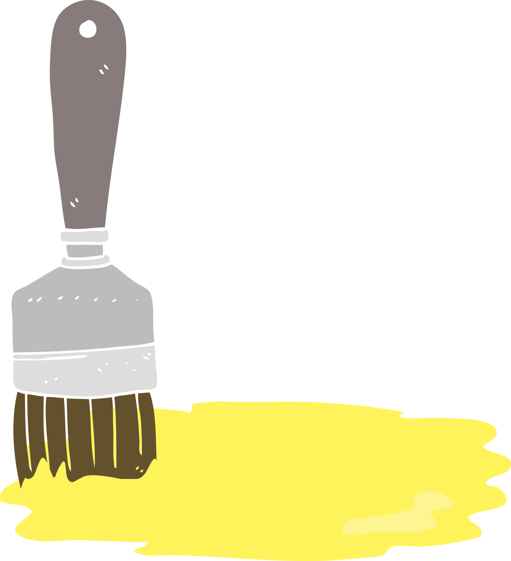 flat color illustration of a cartoon paint brush 36485435 PNG