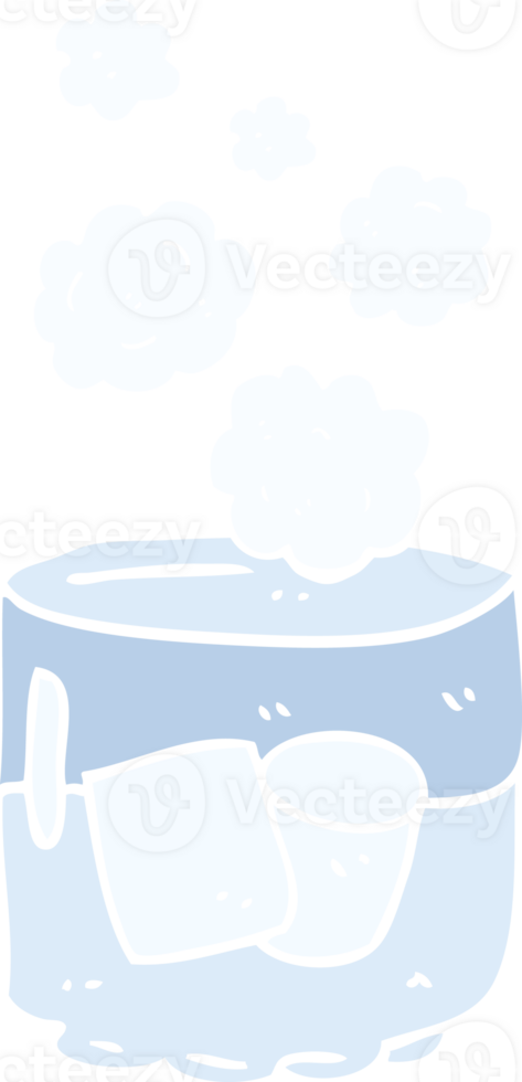 flat color illustration of a cartoon vodka and ice png