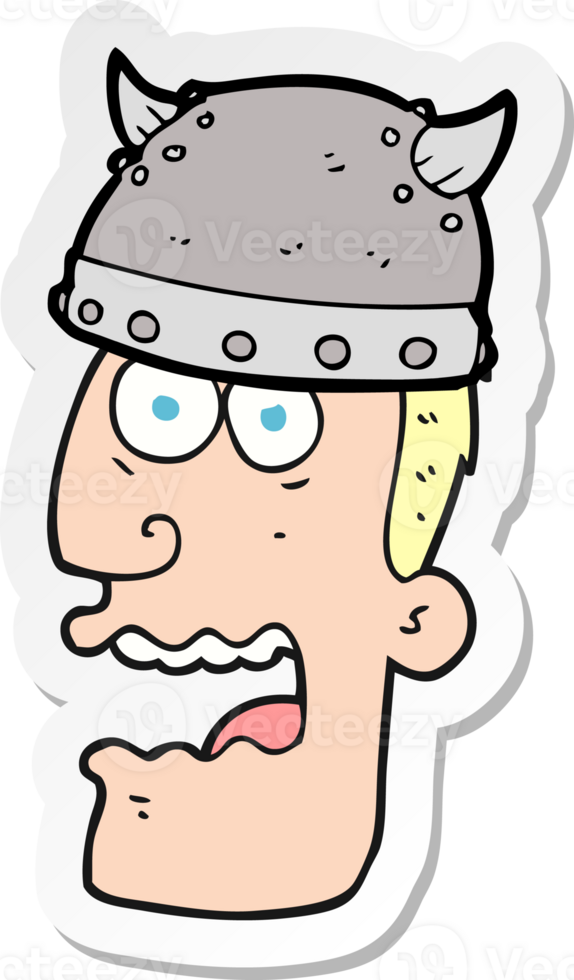 sticker of a cartoon screaming warrior man png