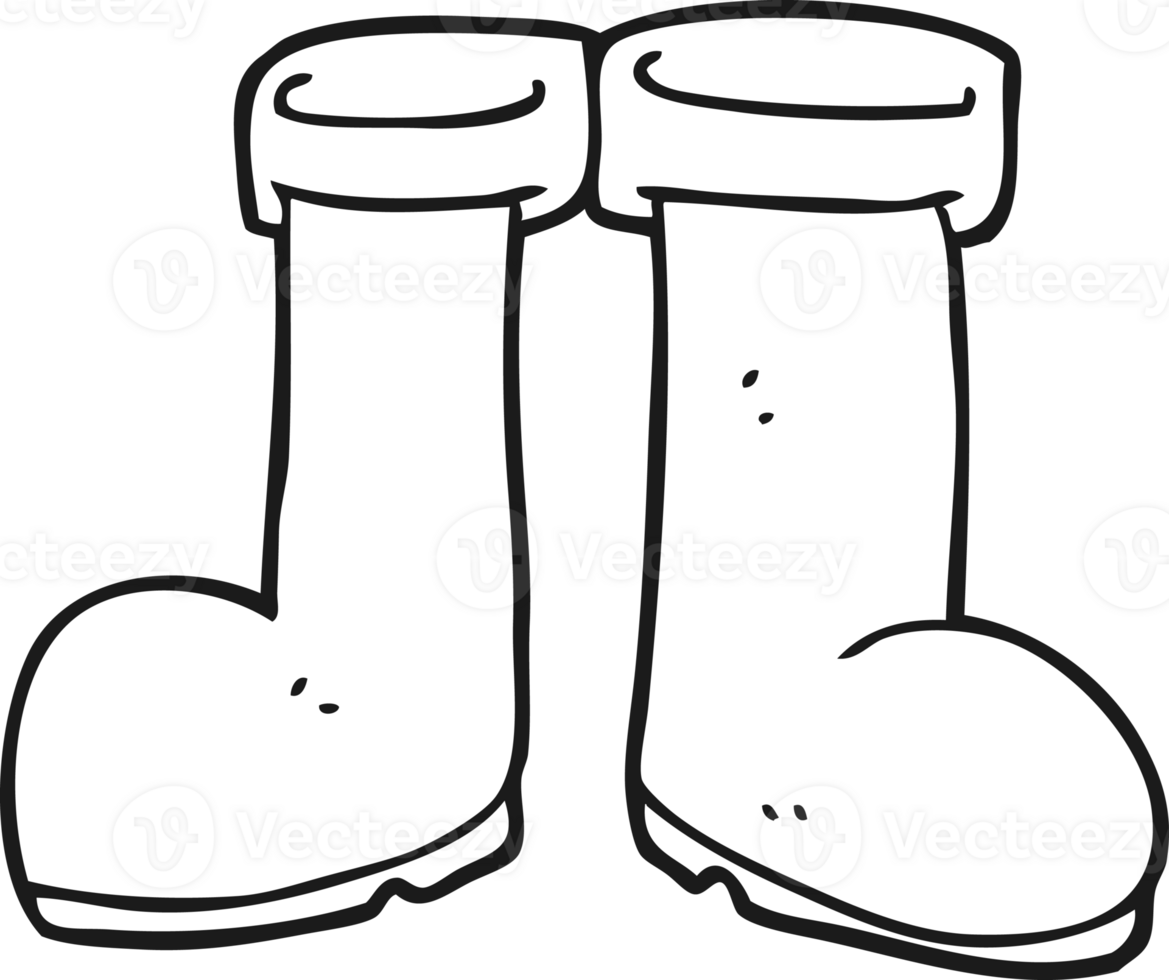 black and white cartoon wellington boots png