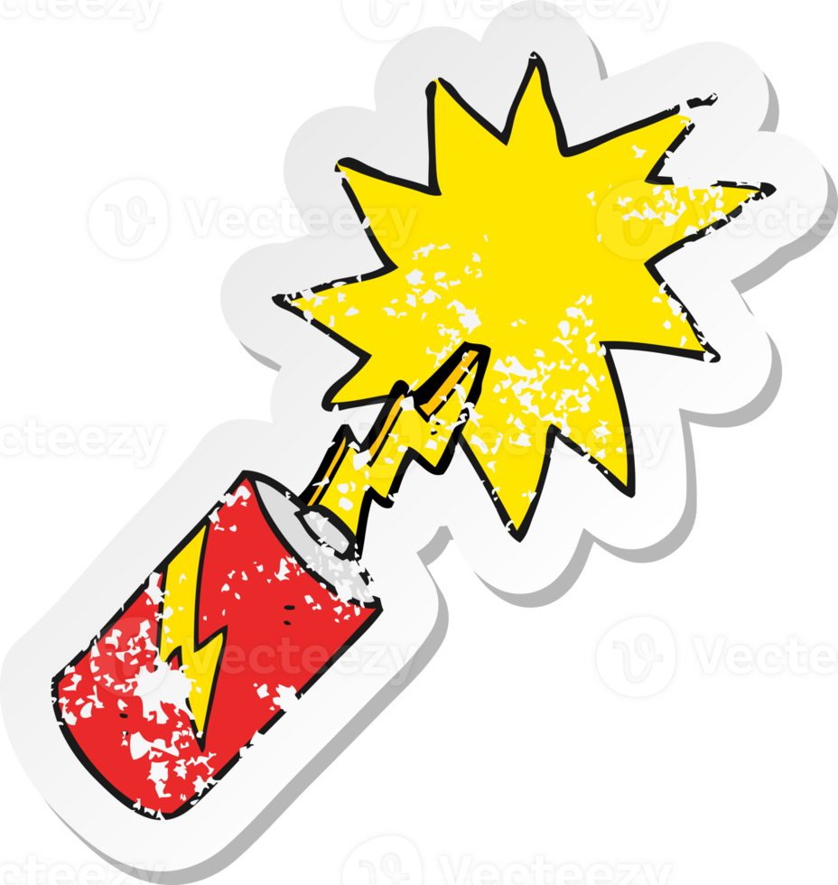 retro distressed sticker of a cartoon battery png