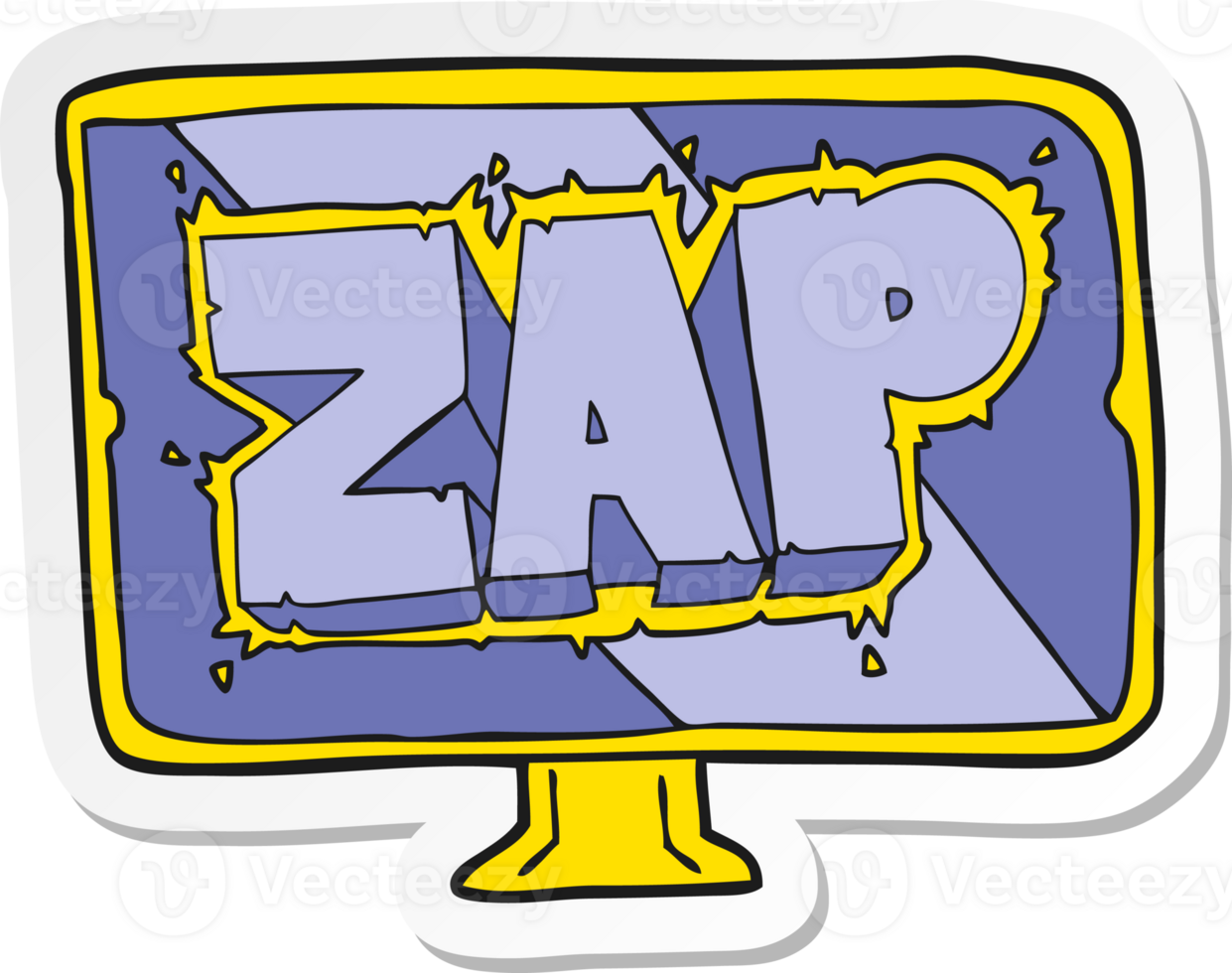 sticker of a cartoon zap screen png