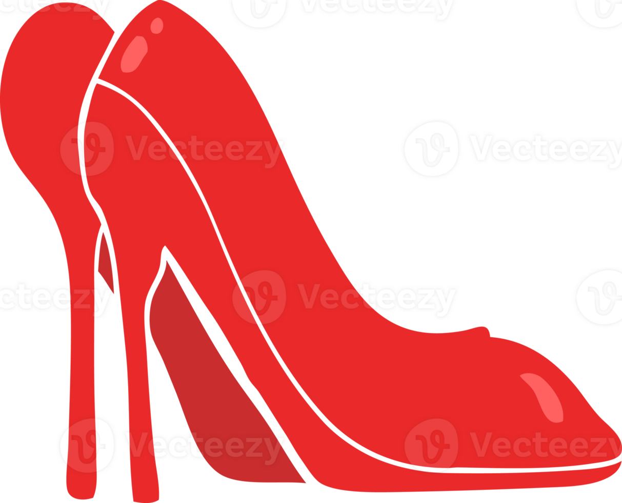 flat color illustration of a cartoon high heel shoes png