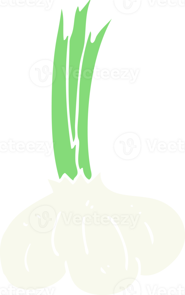 flat color illustration of a cartoon garlic png