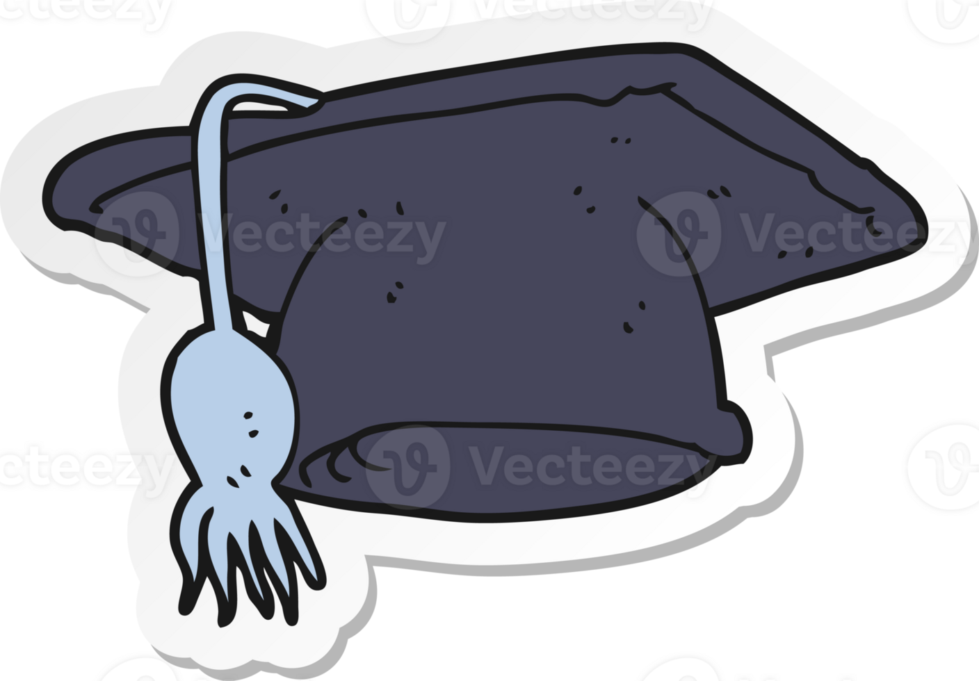 sticker of a cartoon graduation cap png