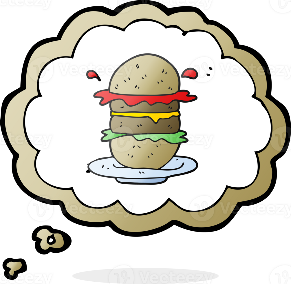thought bubble cartoon burger png