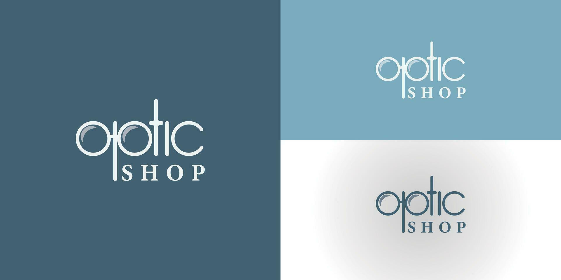 Abstract Initial Letter Optic Logo applied for Optic Shop logo design inspiration presented with multiple background colors. The logo is suitable for the optic shop business logo design inspiration vector