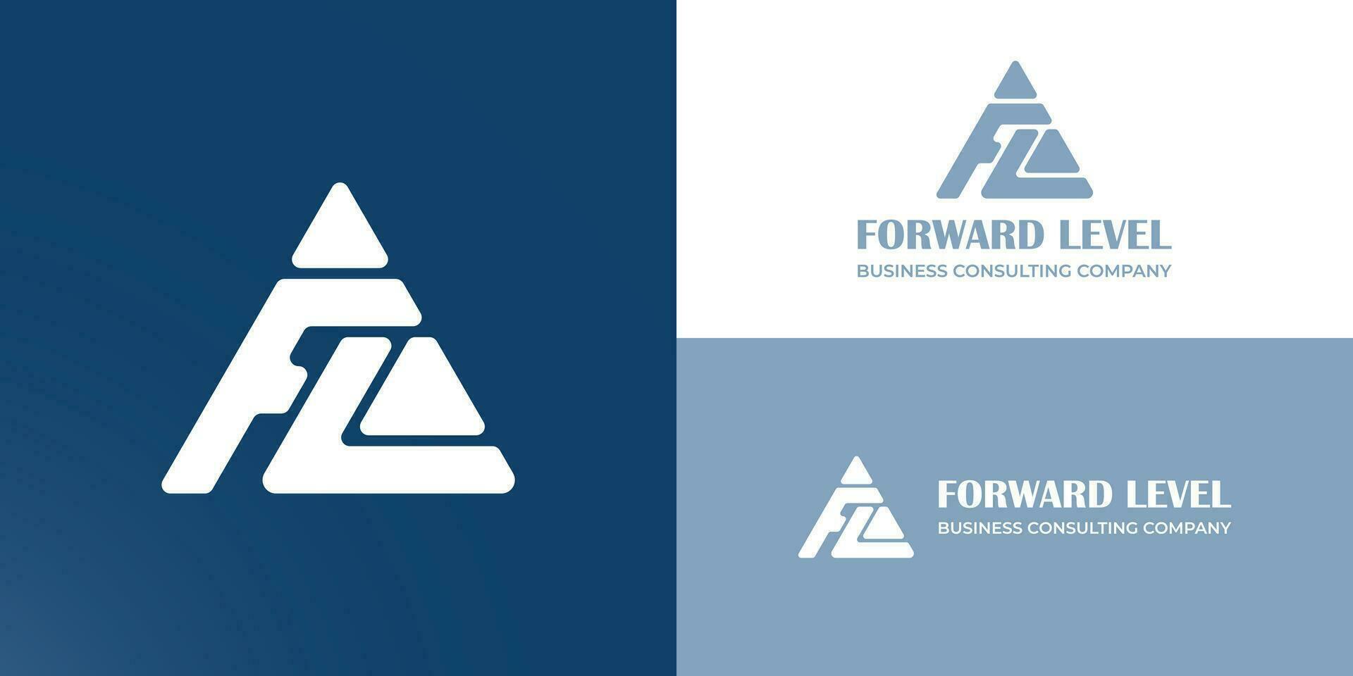 Abstract initial letter FL logo in blue color isolated in white background applied for business and consulting logo also suitable for the brands or companies that have initial name LF vector