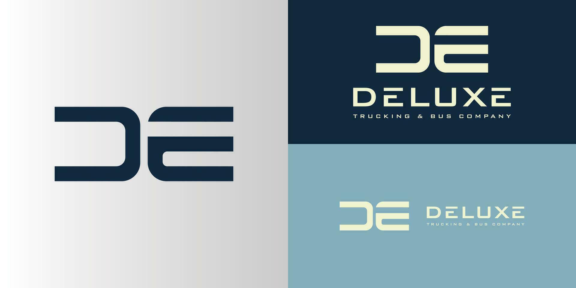 abstract initial letter D and E in white color isolated in white background applied for Trucking and bus company logo design also suitable for the brands or companies that have initial name DE or ED vector