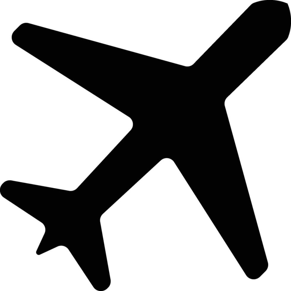 Rounded filled Airplane Icon vector