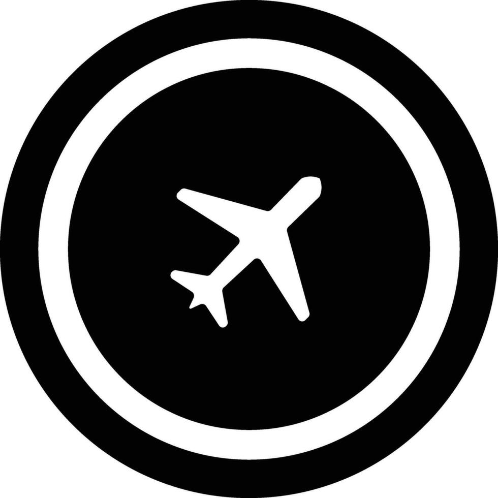 Rounded filled Airplane Icon vector