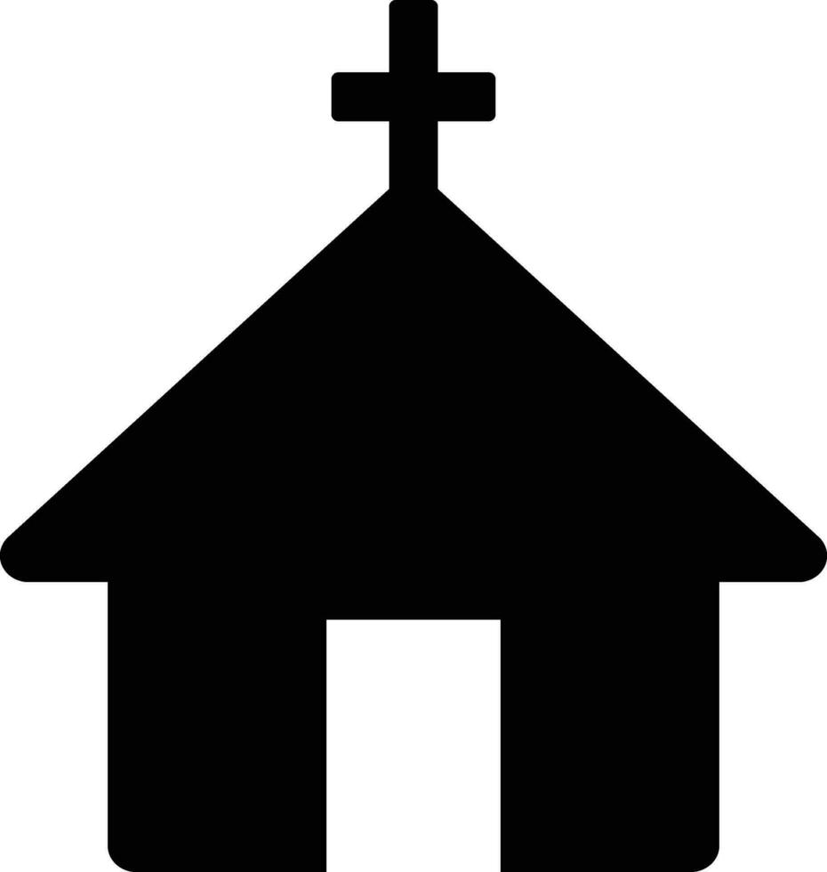 Rounded filled Chapel icon. vector