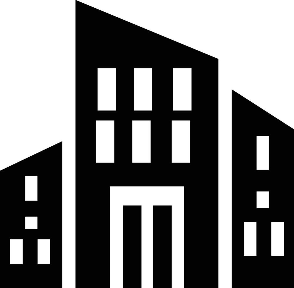 Rounded Filled Building Icon vector