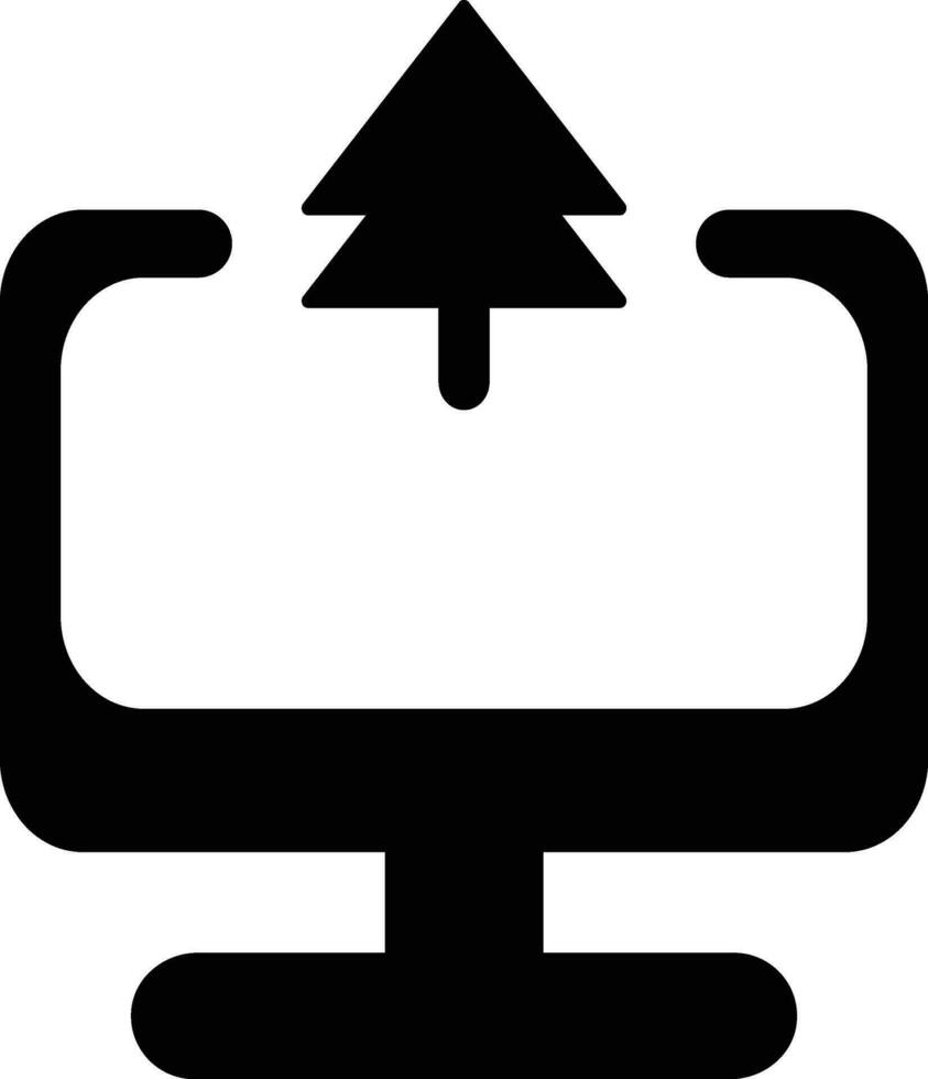 Rounded filled Desktop Computer icon. vector