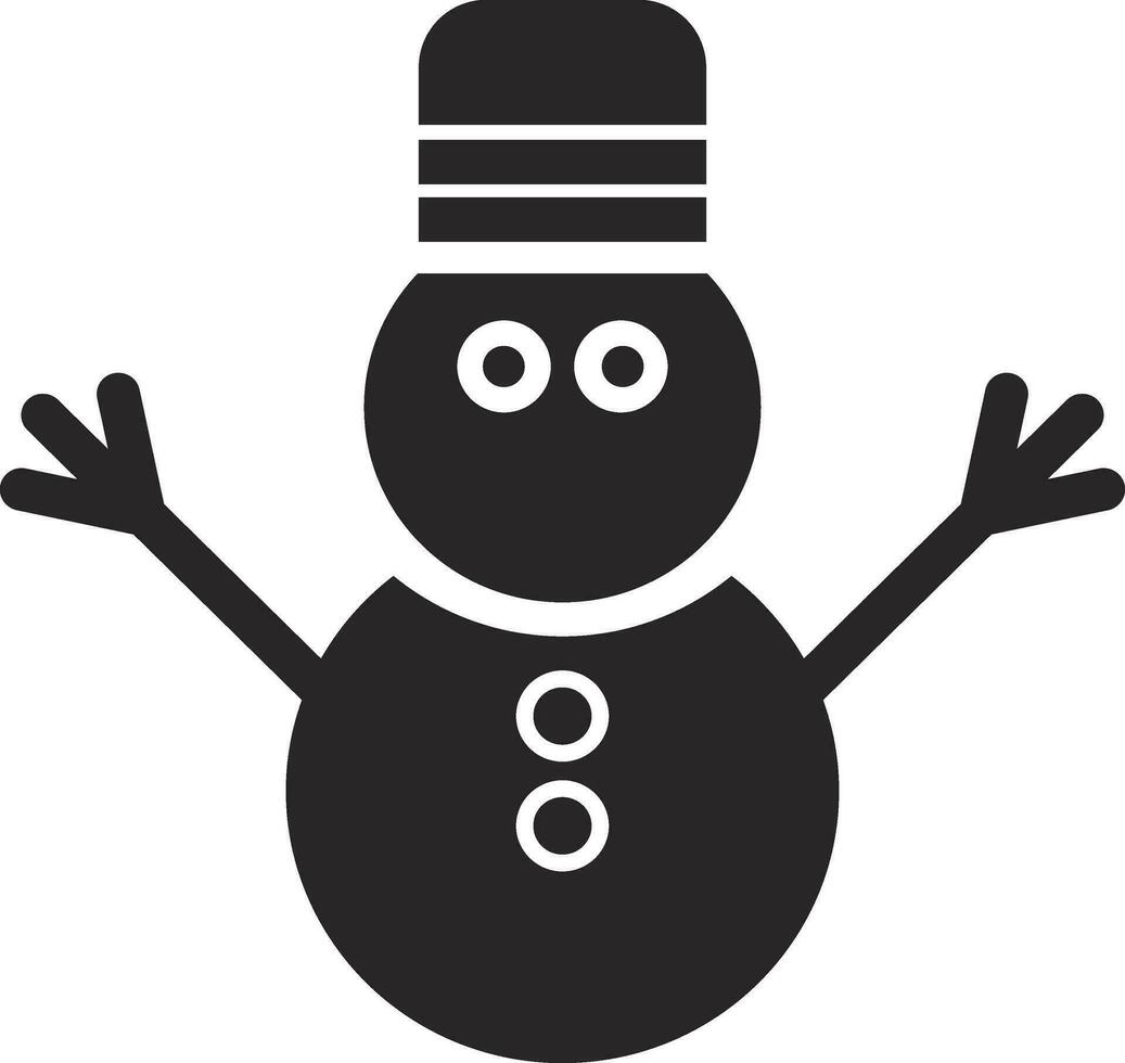 Rounded filled Snowman icon. vector