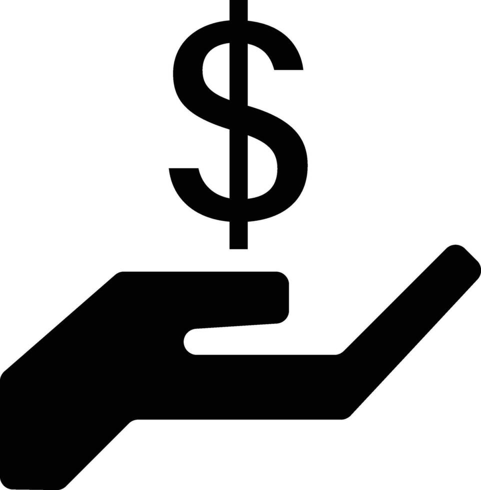 redondeado lleno dólar símbolo icono vector