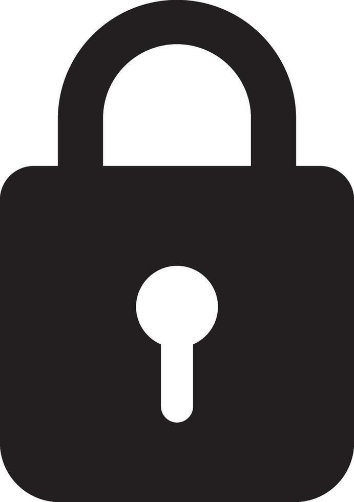Rounded filled Padlock Icon vector