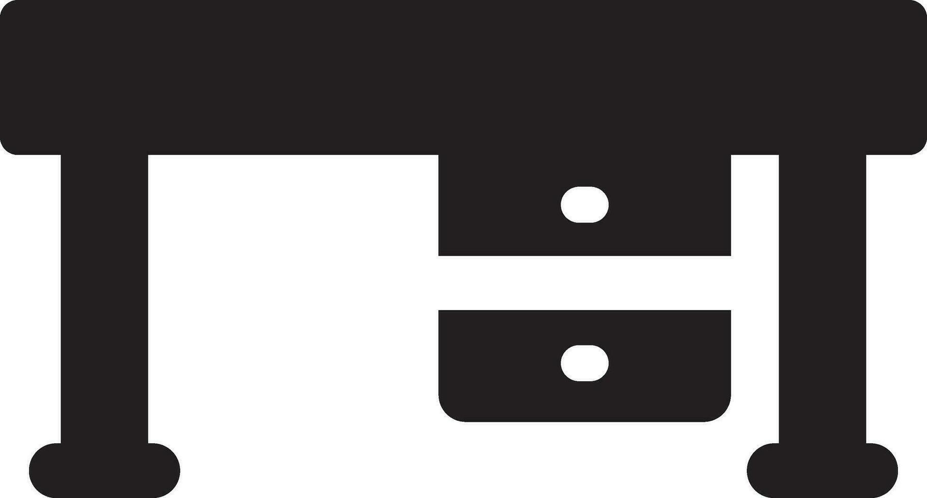 Rounded filled Desk Icon vector