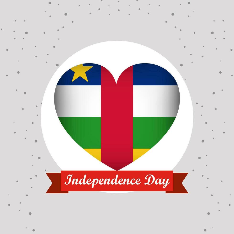 Central African Republic Independence Day With Heart Emblem Design vector