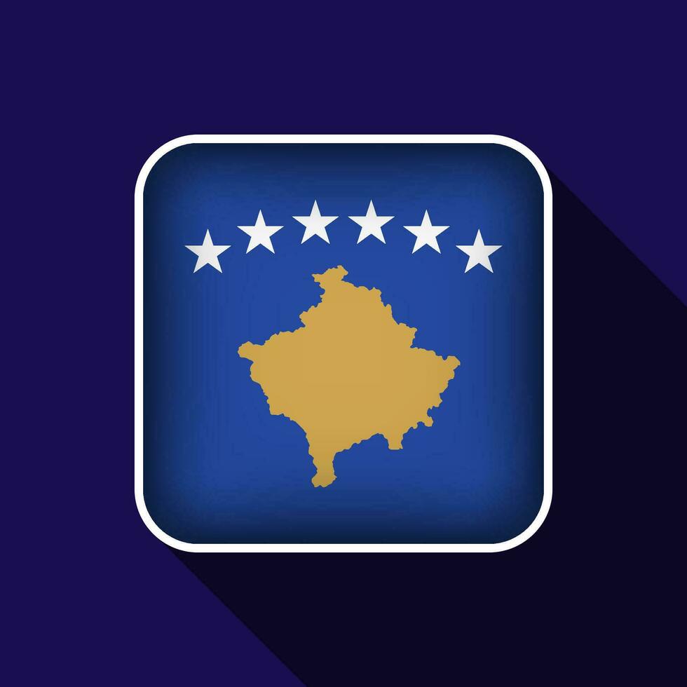 Flat Kosovo Flag Background Vector Illustration