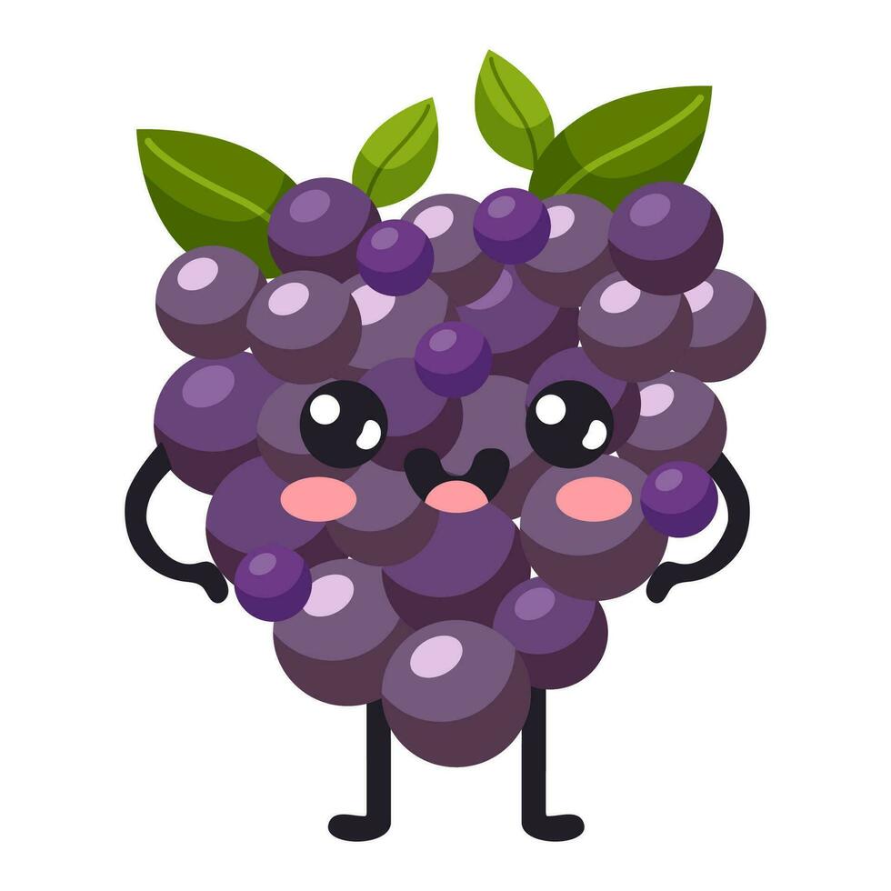 Groovy cartoon grapes vector