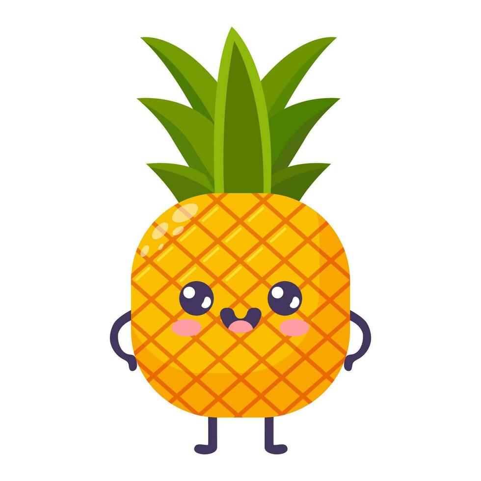 Groovy cartoon pineapple vector
