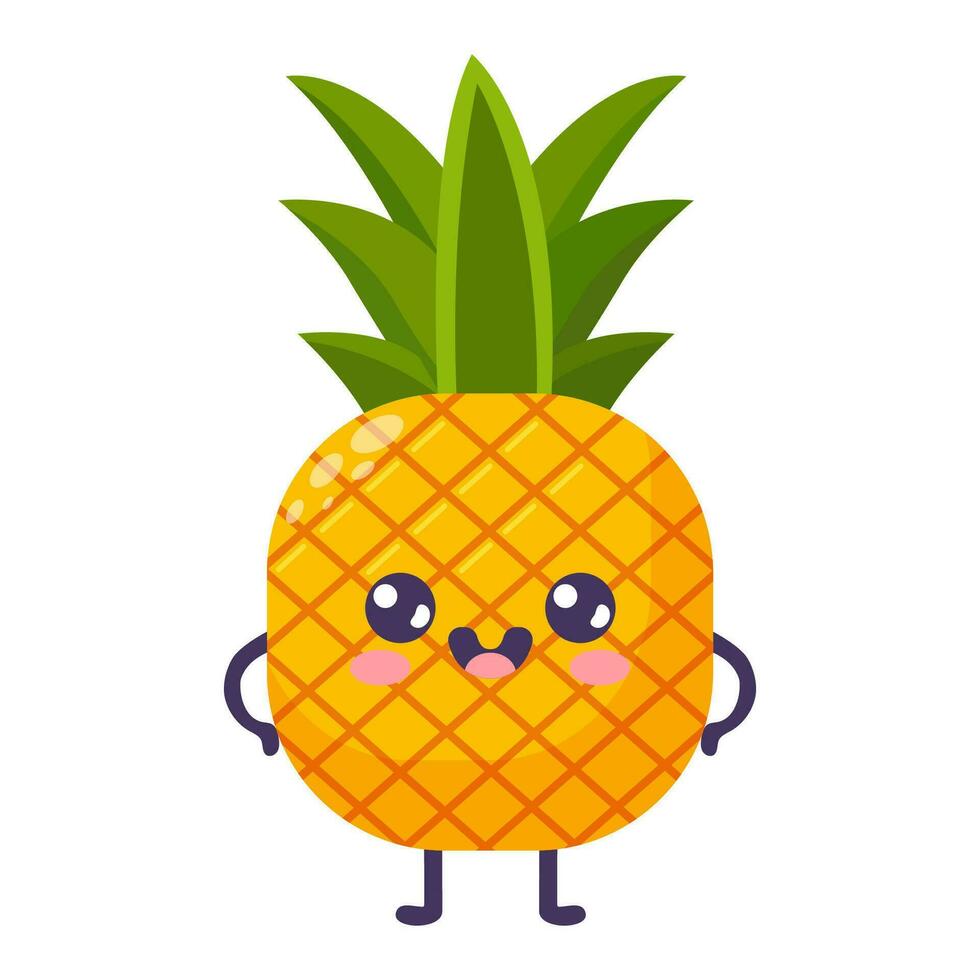 maravilloso dibujos animados piña vector