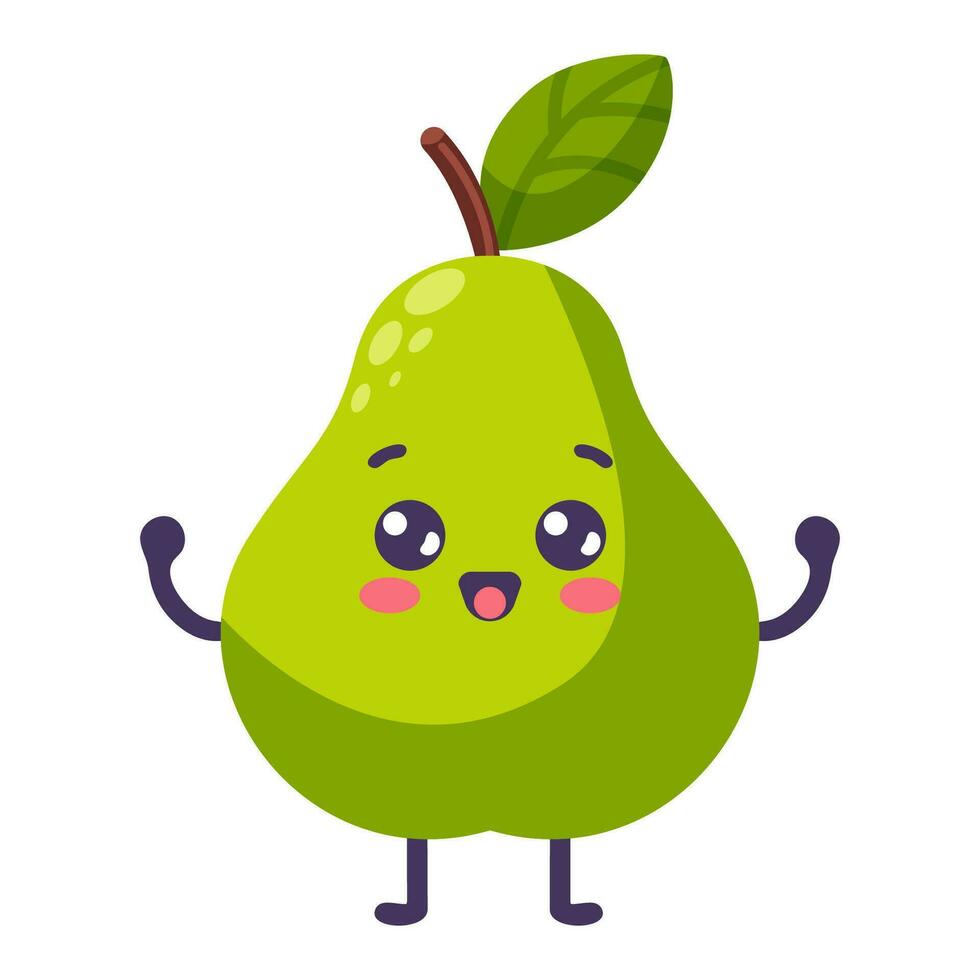 Groovy cartoon pear vector