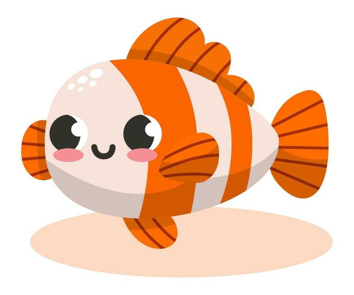 gracioso naranja pescado vector