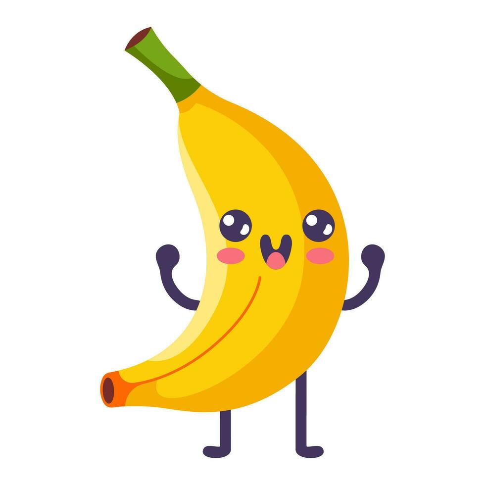 maravilloso dibujos animados plátano vector