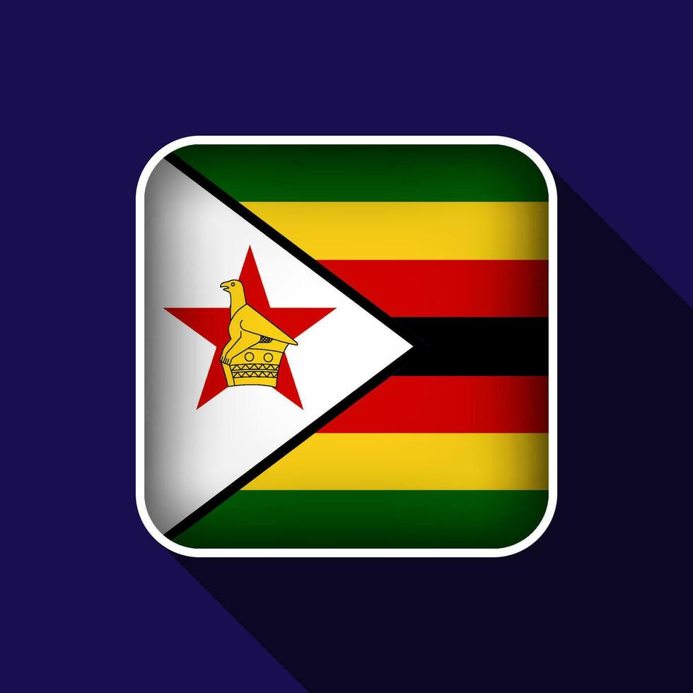 Flat Zimbabwe Flag Background Vector Illustration